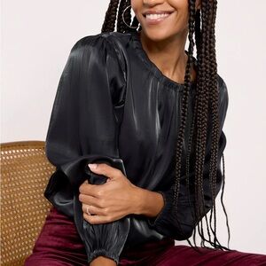 Cloth & Stone Black Shimmer Blouse Size Small